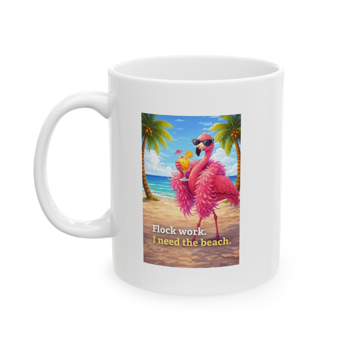 Tropical Beach Ceramic Mug — Island Vibes Coffee Cup (11oz)
