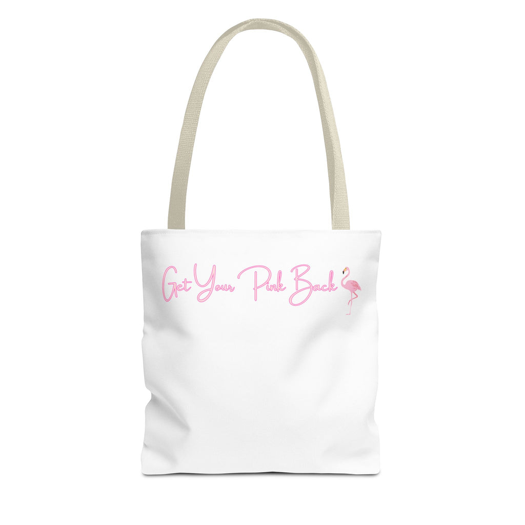 Get Your Pink Back Tote Bag – Soft Pink Flamingo Strength & Resilience