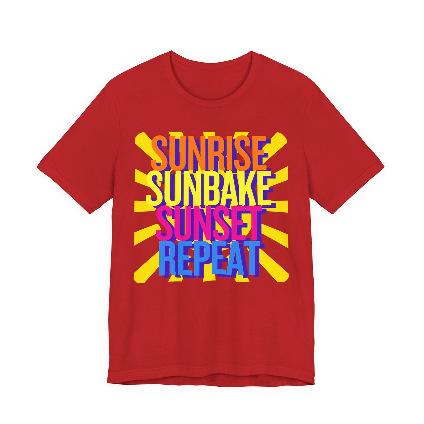 Sunrise Sunbake Sunset Repeat Unisex T-Shirt - Retro Beach / Lake  Vibes Shirt