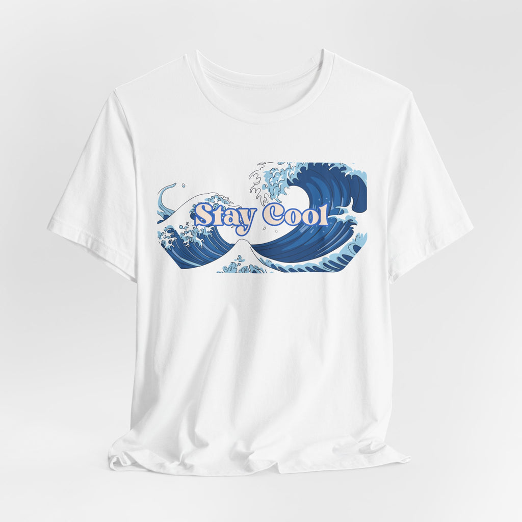 Stay Cool Wave T-Shirt — Vintage Japandi Ocean Graphic Tee Unisex