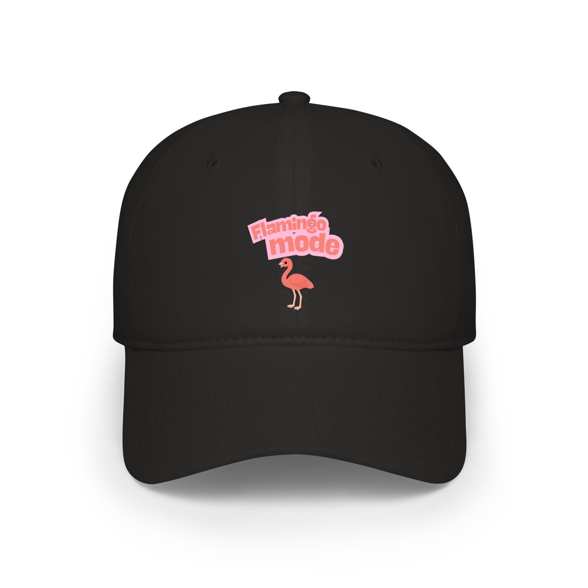 Flamingo Mode Low Profile Baseball Cap — Cute Pink Flamingo Hat