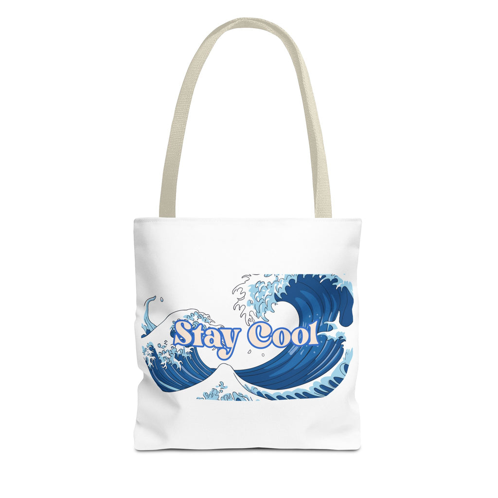 Stay Cool Wave Tote Bag – Ocean Wave Graphic Beach Shopper