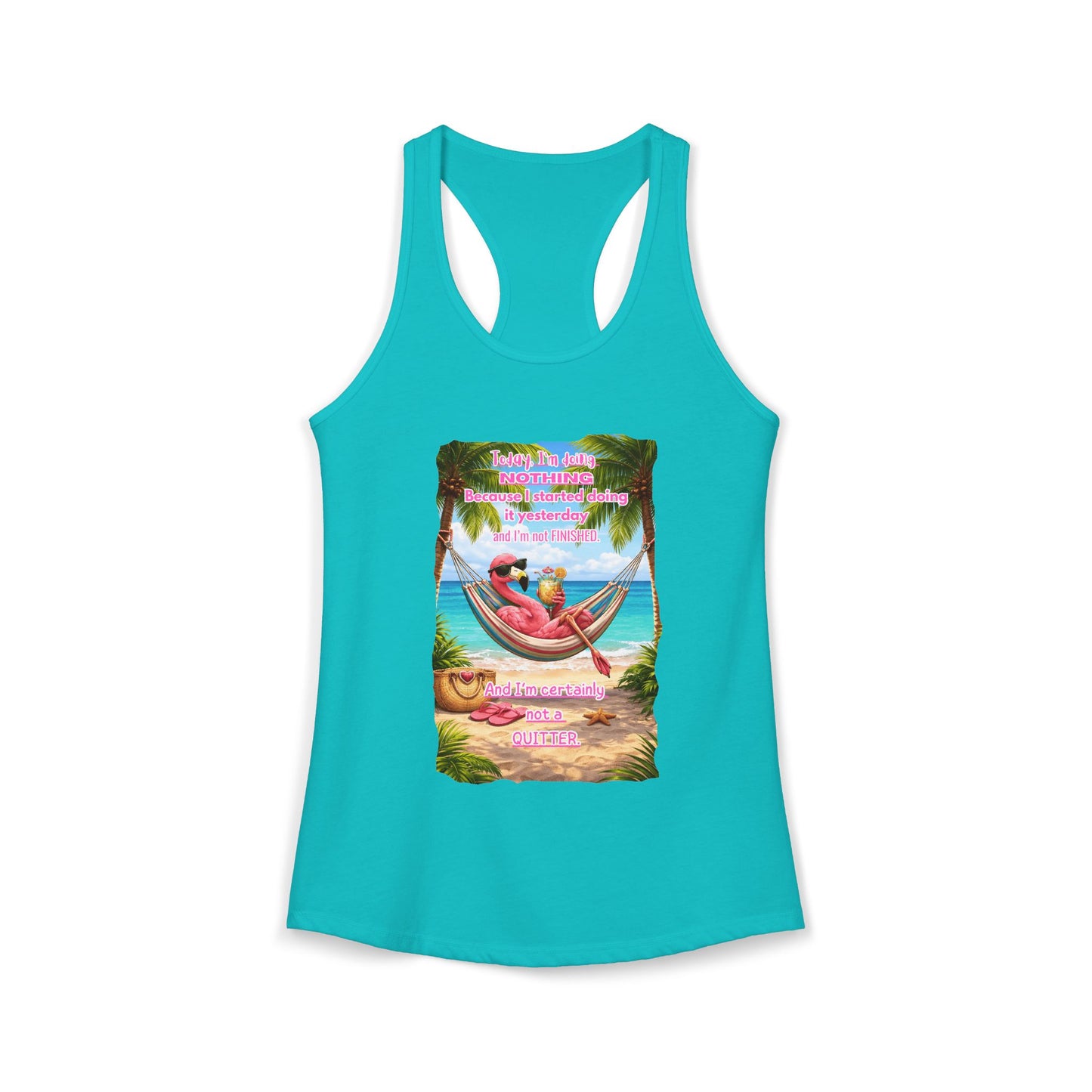 Today I Am Doing Nothing Women's Racerback Tank - Funny Lazy Day Beach / Lake