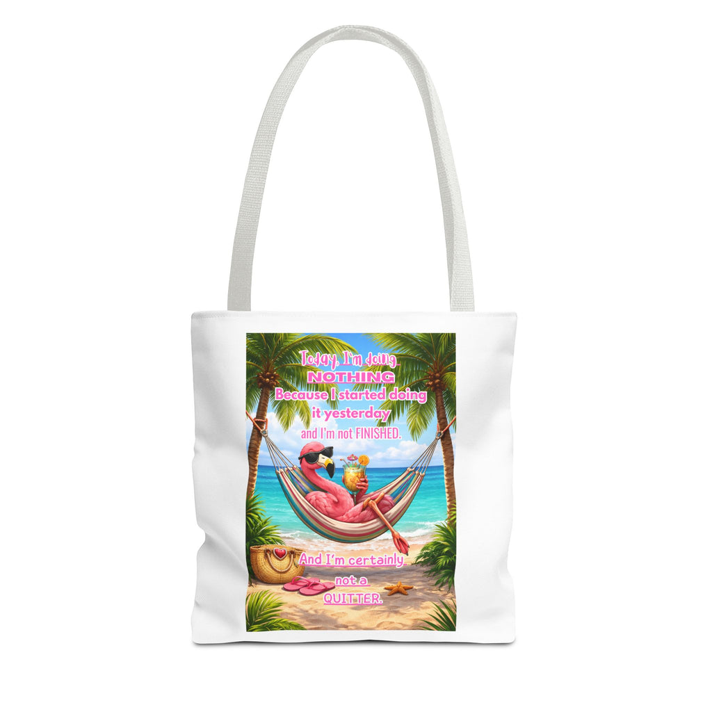Beach Tote Bag – Relaxing Hammock Design with Funny Quote