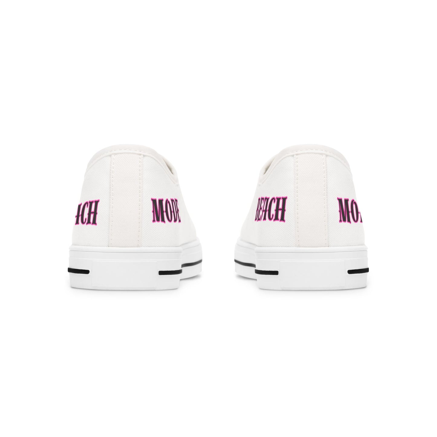 Beach / Lake Mode Flamingo Women's Low Top Sneakers - Relaxing with a Drink Print