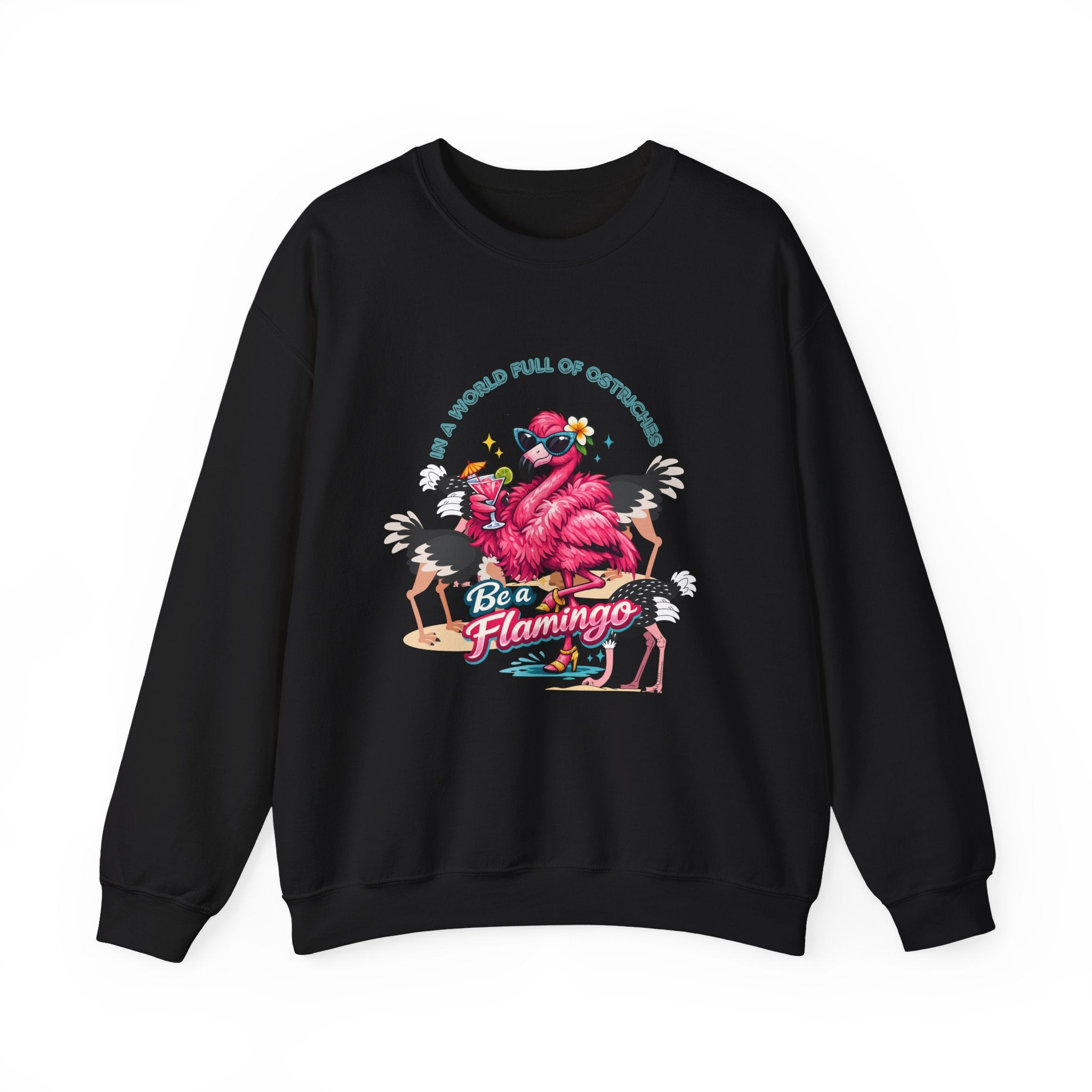 Be a Flamingo Crewneck Sweatshirt – Tropical Graphic Pullover