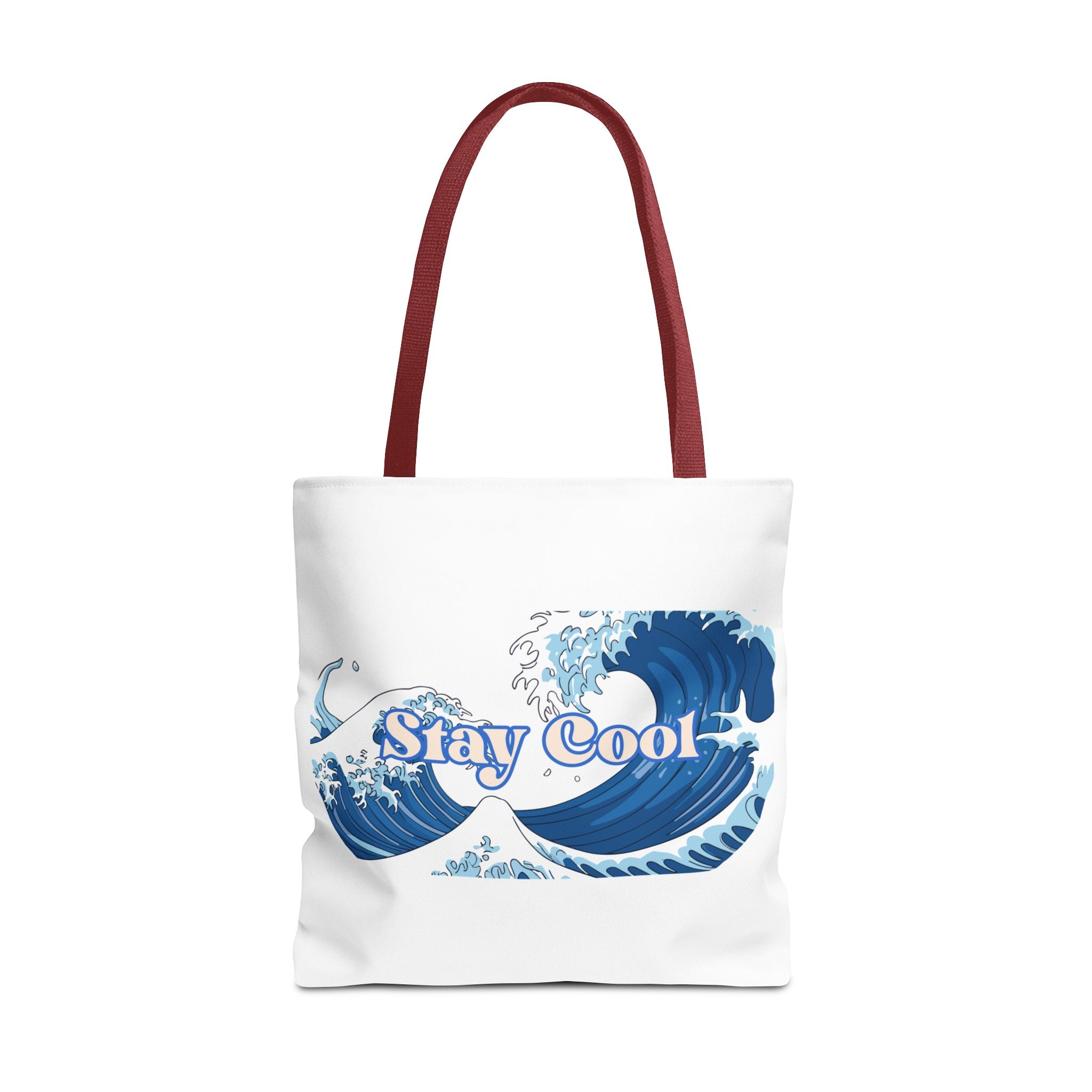Stay Cool Wave Tote Bag – Ocean Wave Graphic Beach Shopper