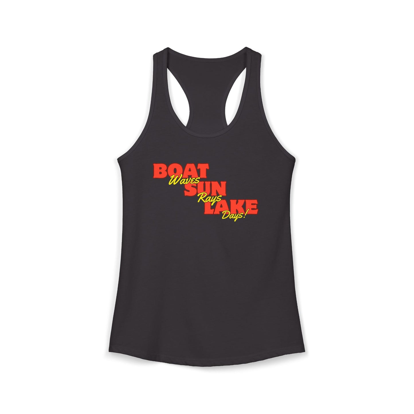 Women's Ideal Racerback Tank Boat Sun Lake Vibes