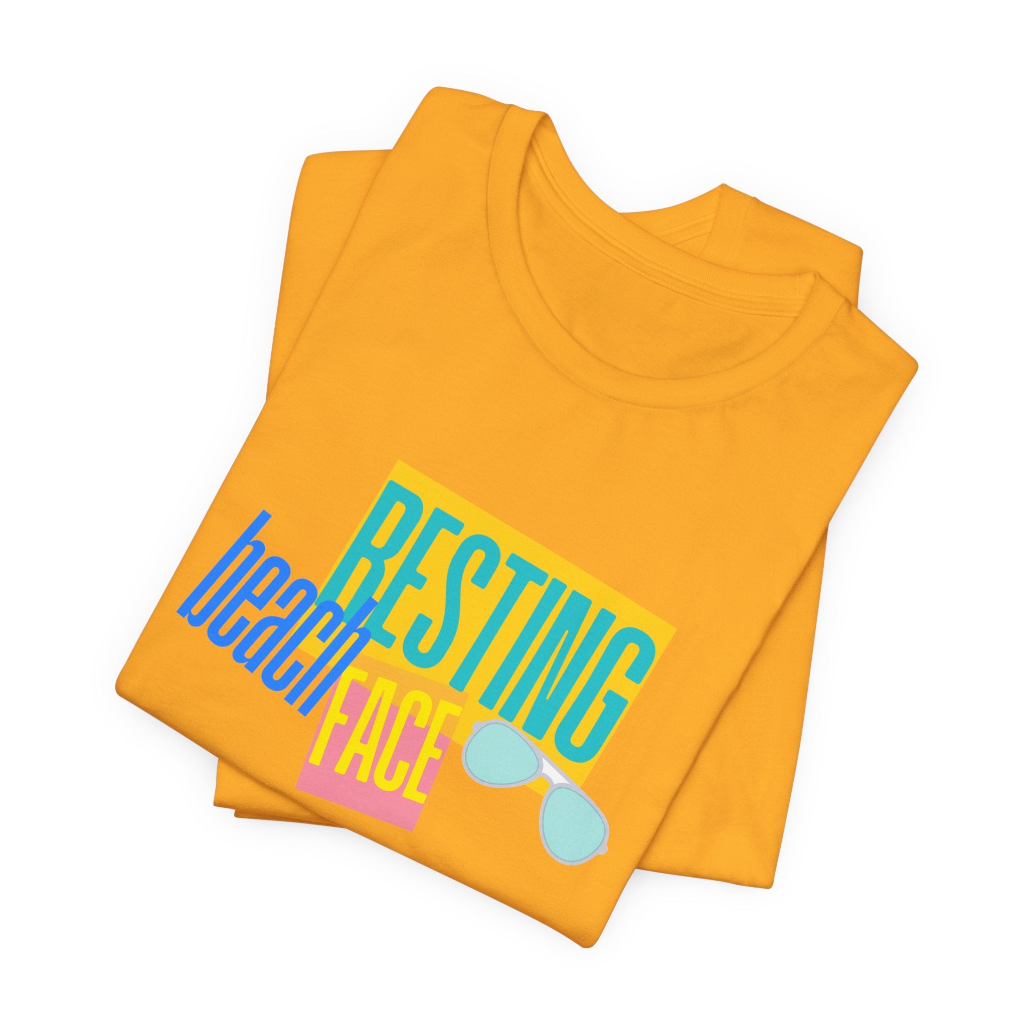 Resting Beach Face Unisex Tee — Funny Summer Vacation T-Shirt with Sunglasses Graphic