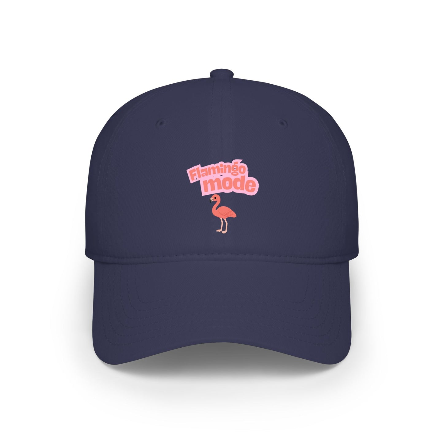 Flamingo Mode Low Profile Baseball Cap — Cute Pink Flamingo Hat