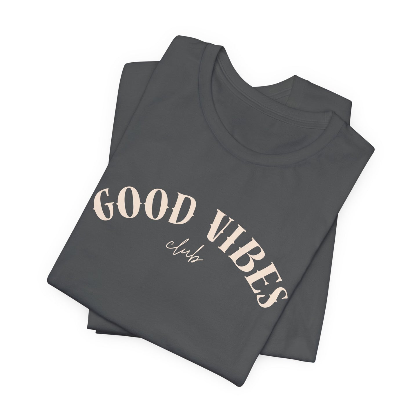 Unisex Jersey Short Sleeve T-Shirt - 'Good Vibes Club' Tee Beach / Lake