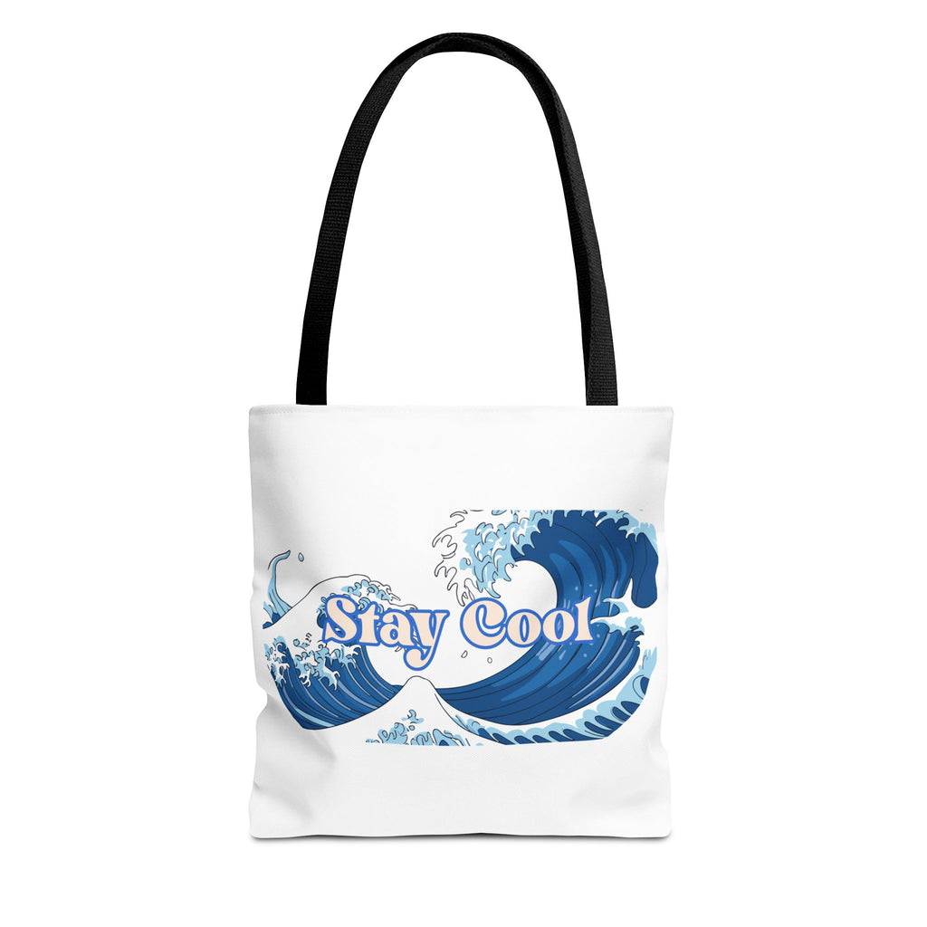 Stay Cool Wave Tote Bag – Ocean Wave Graphic Beach Shopper