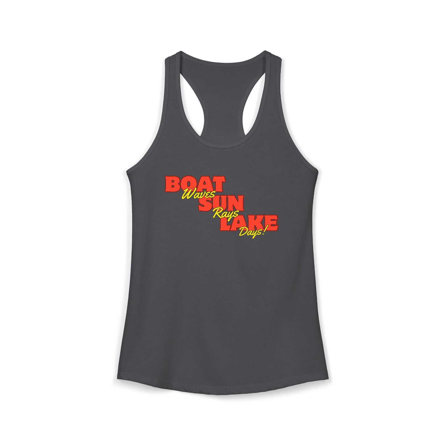 Women's Ideal Racerback Tank Boat Sun Lake Vibes