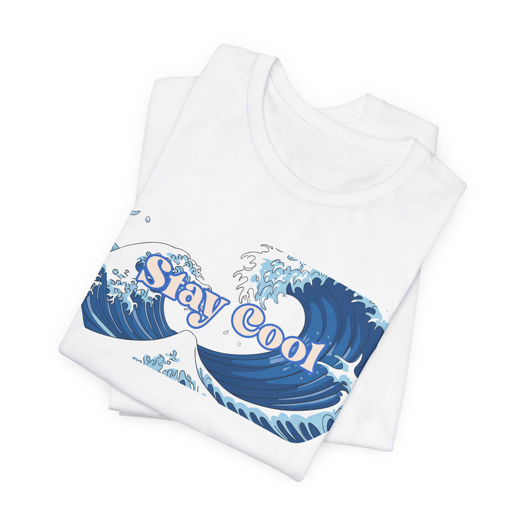 Stay Cool Wave T-Shirt — Vintage Japandi Ocean Graphic Tee Unisex