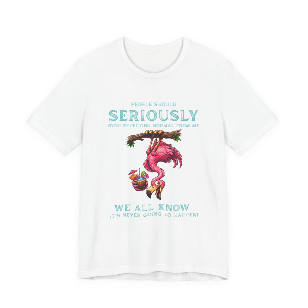 Flamingo Humor Unisex Tee - Stop Expecting Normal From Me Graphic Shirt