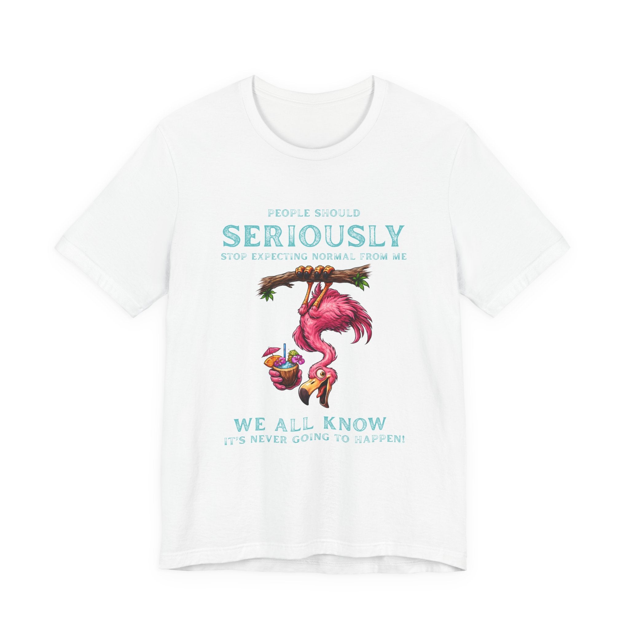 Flamingo Humor Unisex Tee - Stop Expecting Normal From Me Graphic Shirt