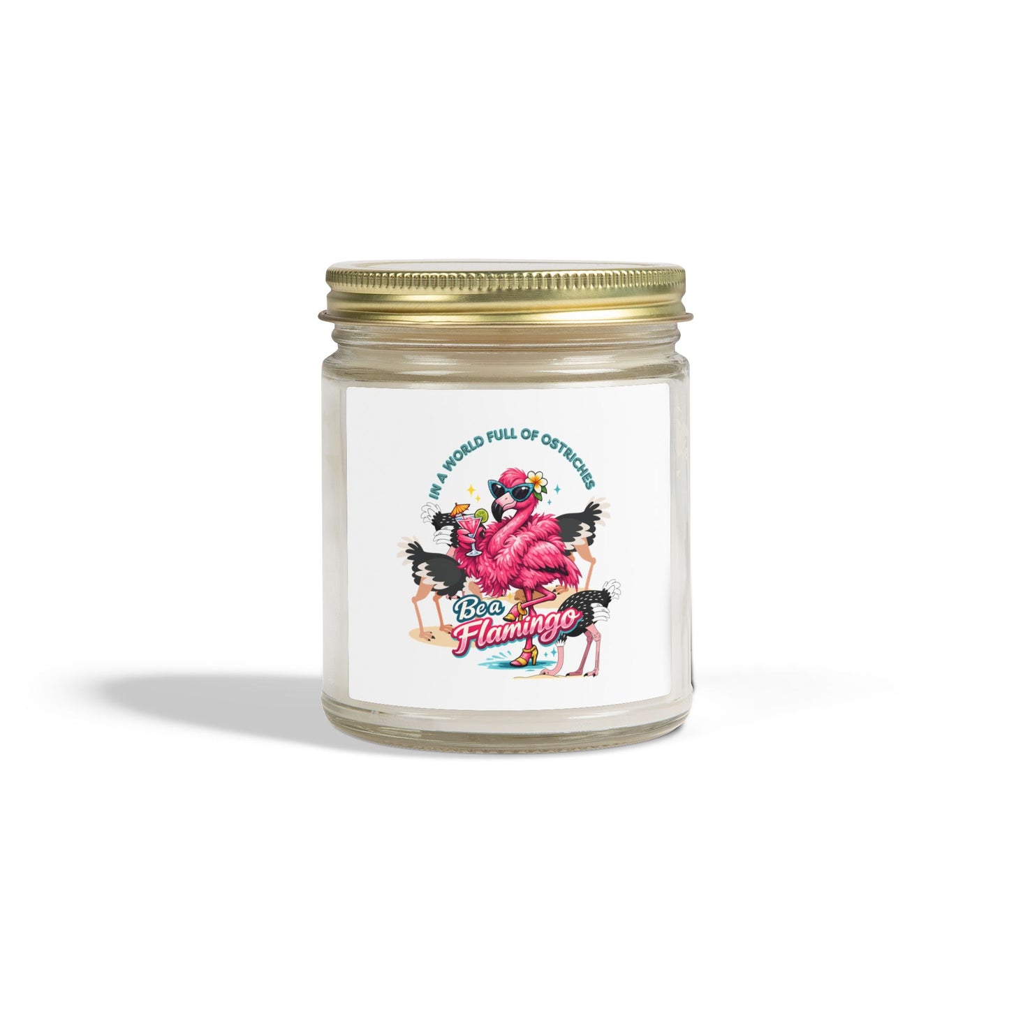Tropical Flamingo Scented Candle - 4oz/9oz Wax Jar Beach / Lake  Decor