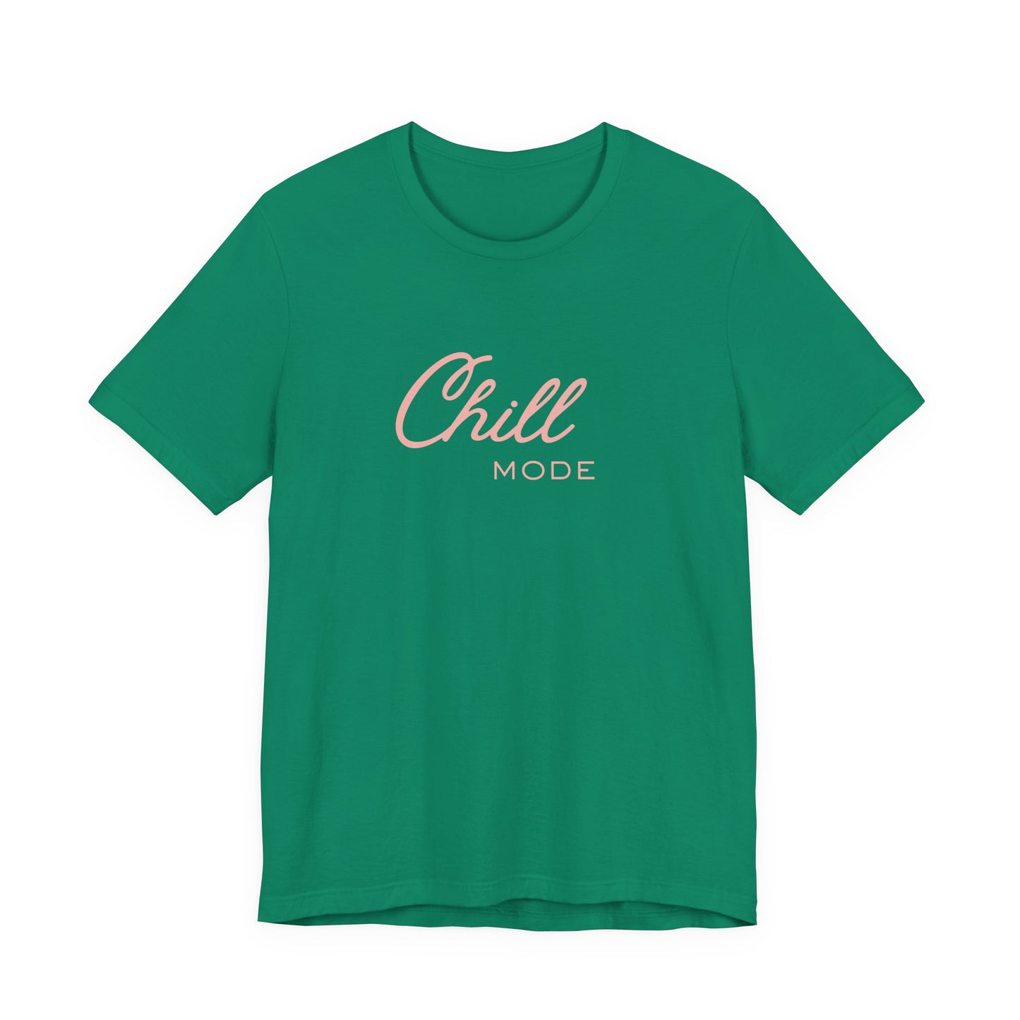 Chill Mode T‑Shirt — Relaxed 'Chill Mode' Graphic Unisex Tee Pink Lettering Beach / Lake