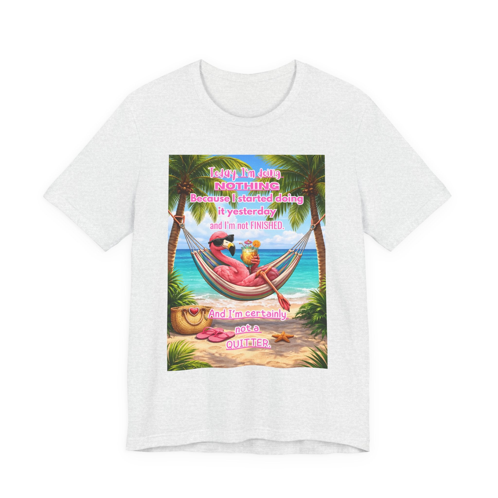 Relaxing Flamingo Hammock T-Shirt – Funny Lazy Day Unisex Tee