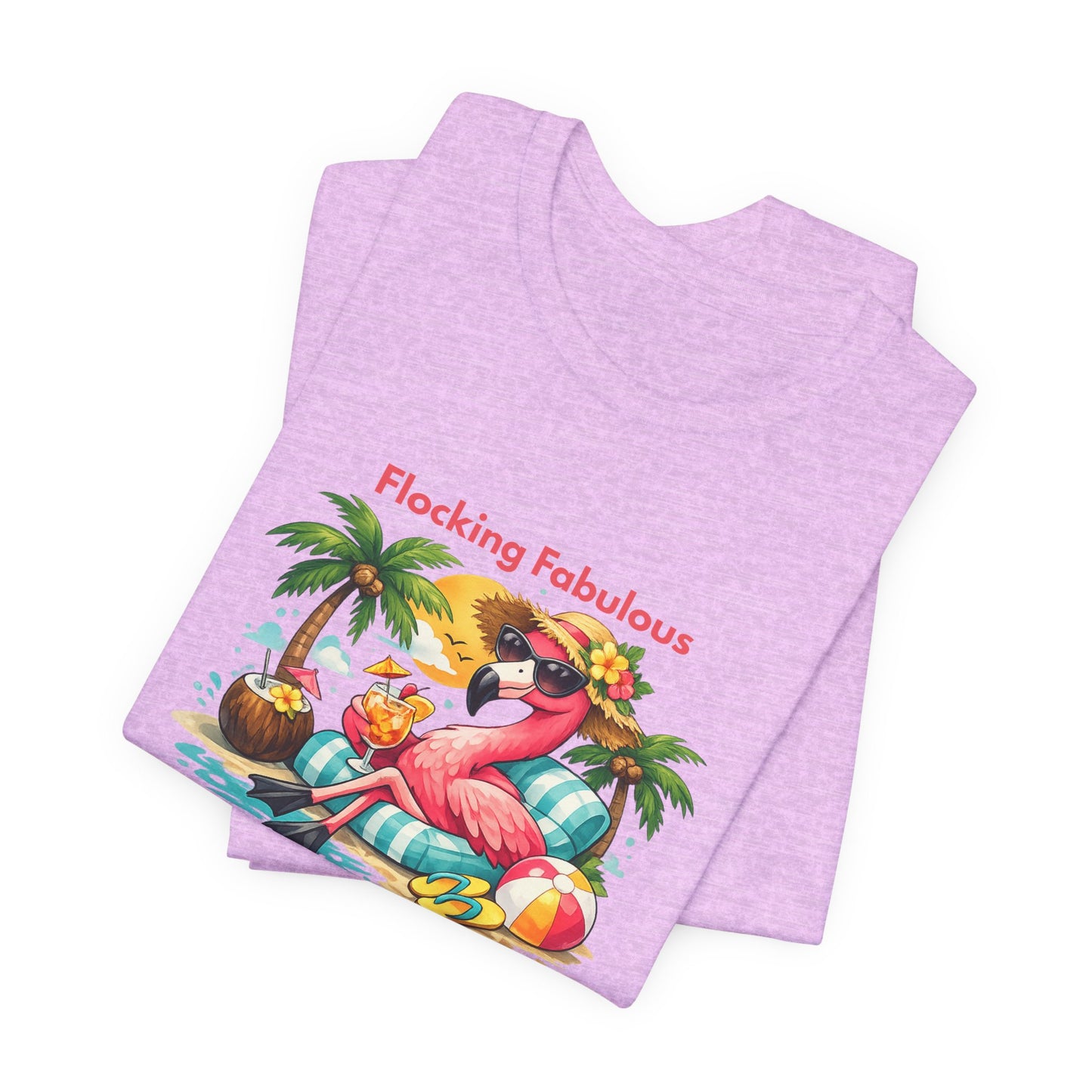 Flocking Fabulous Flamingo Beach Unisex T-Shirt