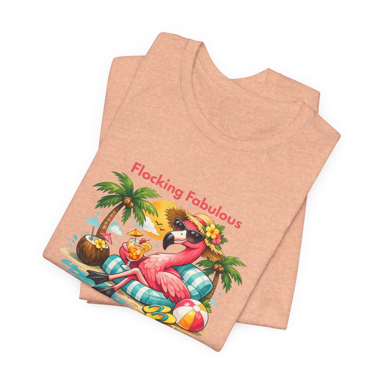 Flocking Fabulous Flamingo Beach Unisex T-Shirt