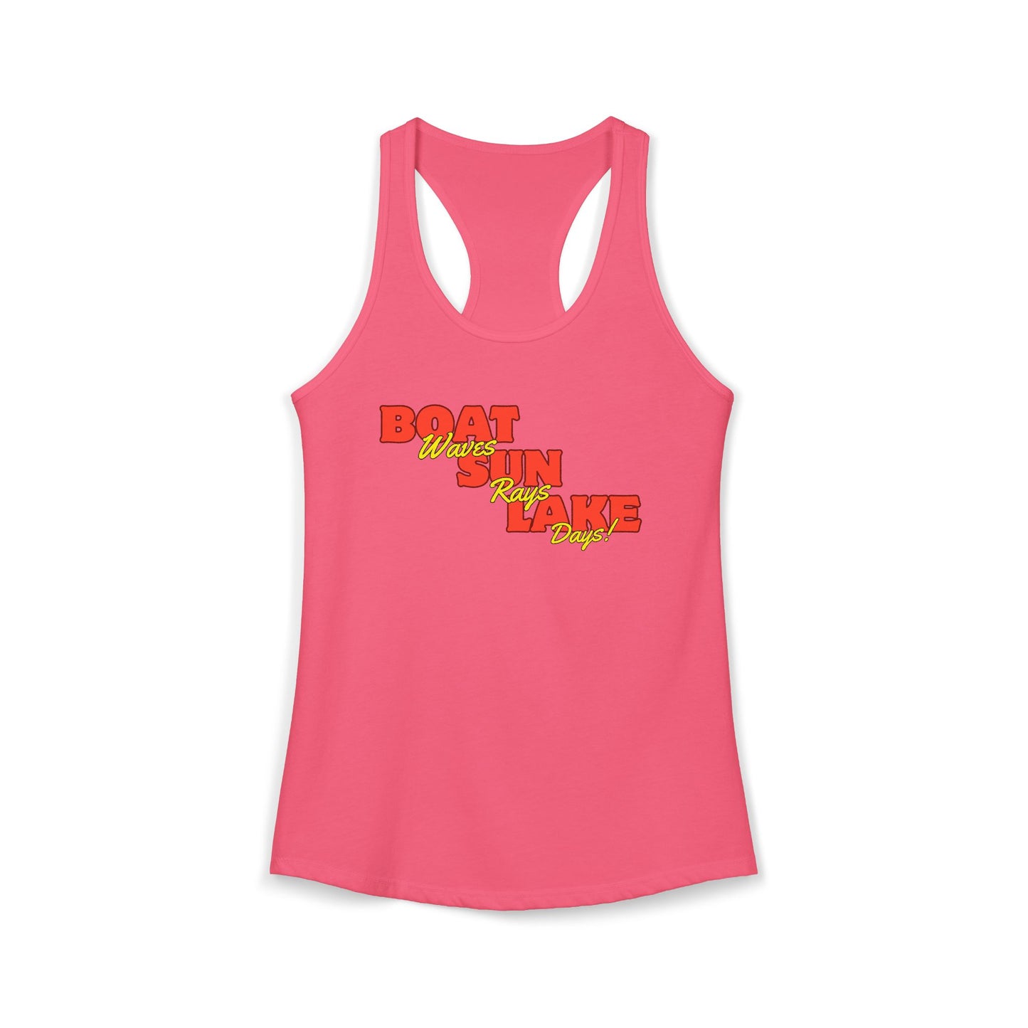 Women's Ideal Racerback Tank Boat Sun Lake Vibes