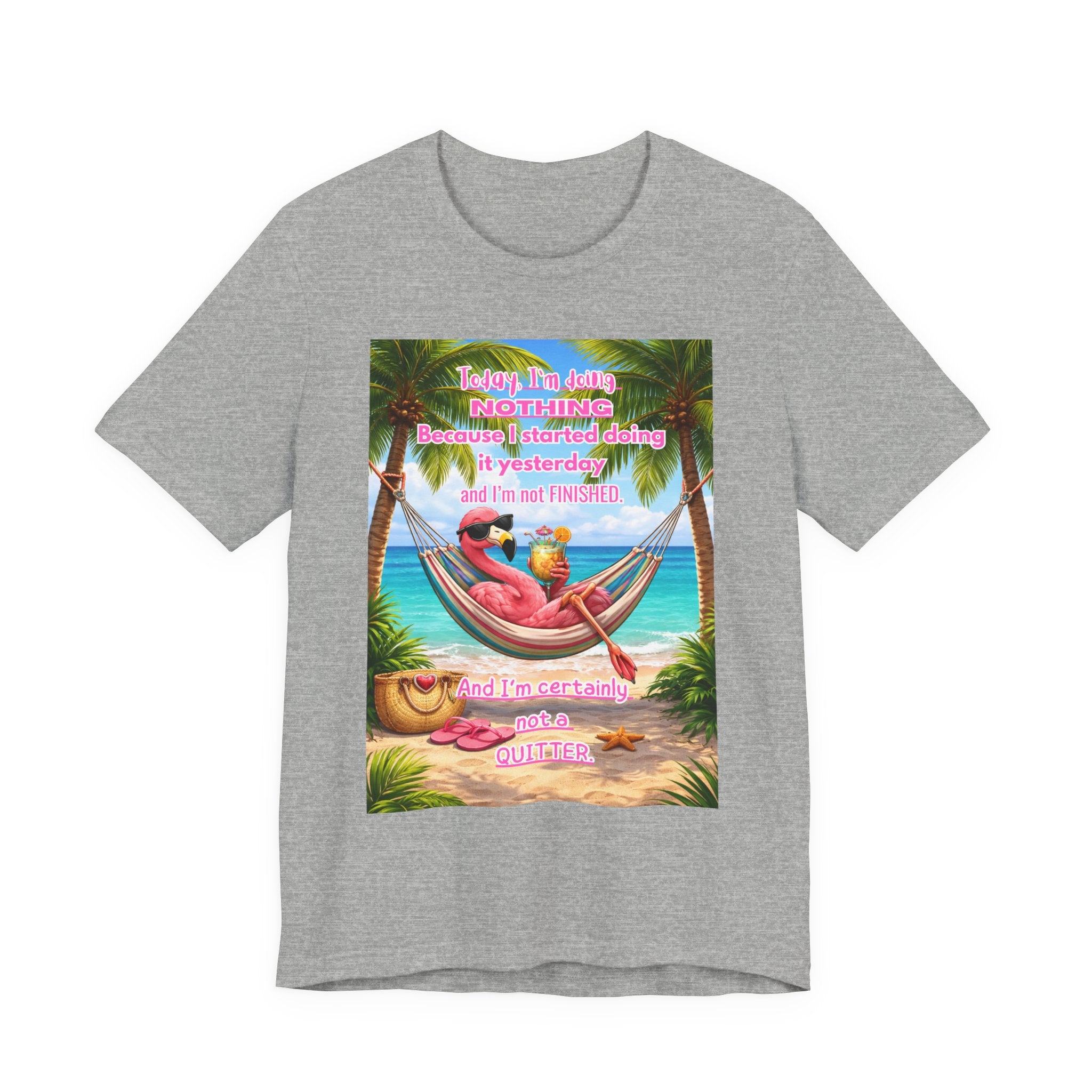 Relaxing Flamingo Hammock T-Shirt – Funny Lazy Day Unisex Tee