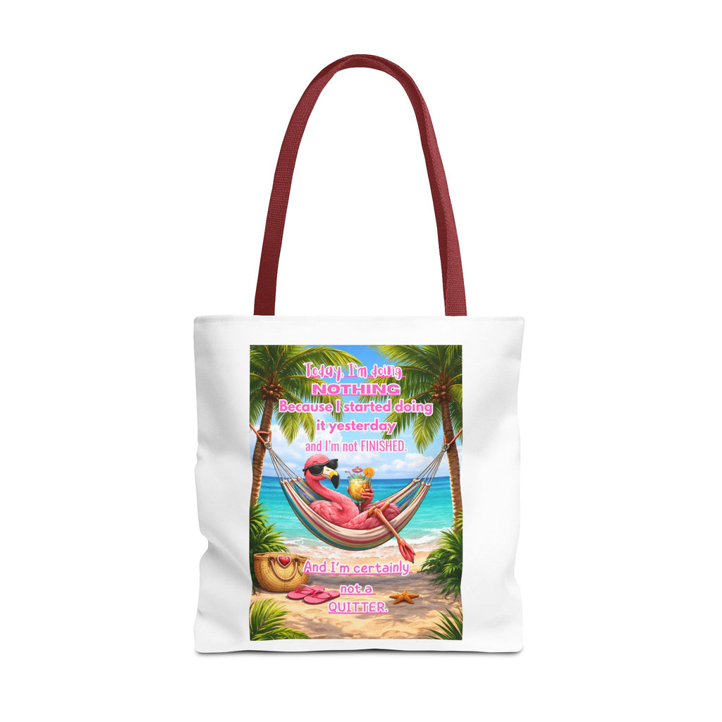 Beach Tote Bag – Relaxing Hammock Design with Funny Quote