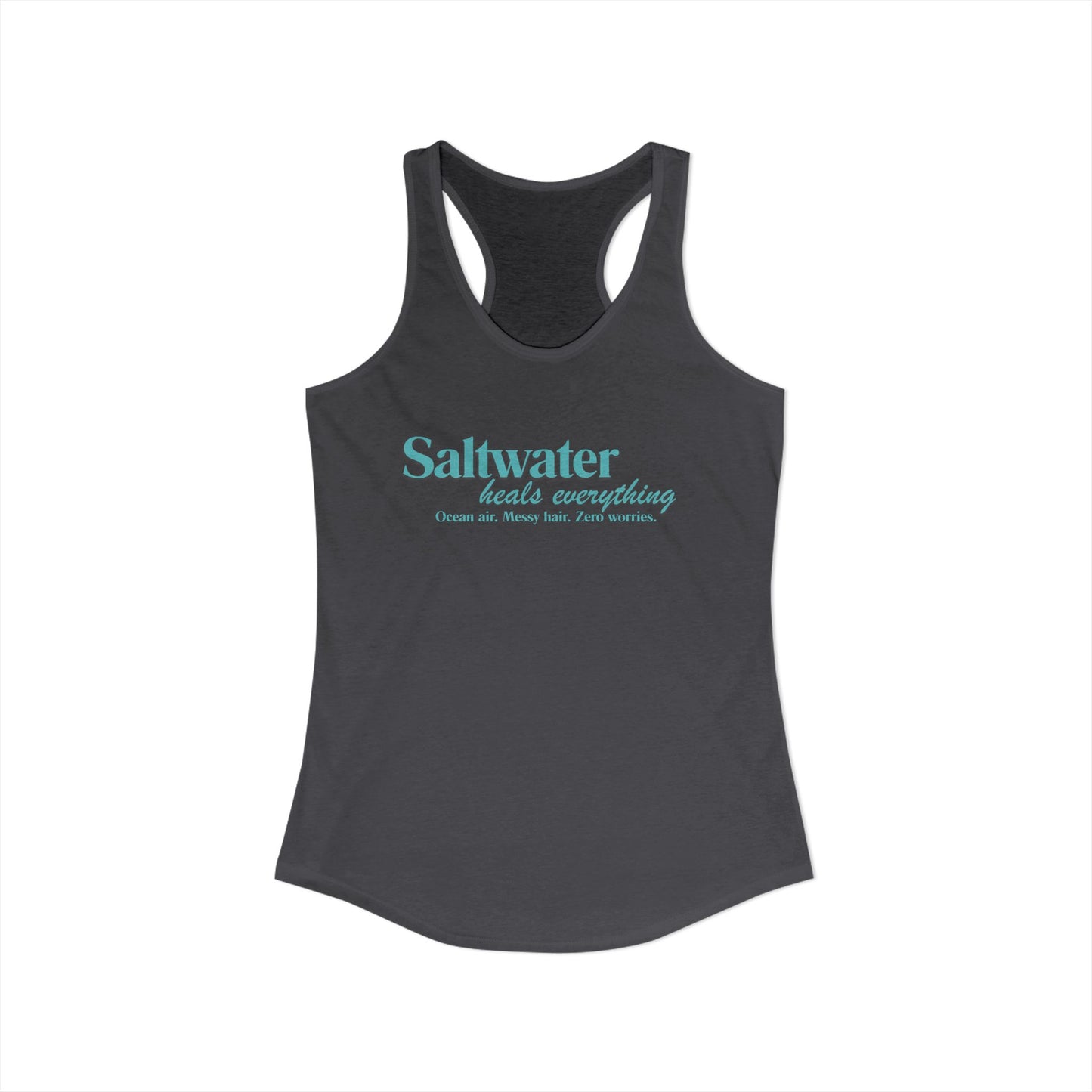 Saltwater Heals Everything Women's Racerback Tank - Beach Coastal Graphic