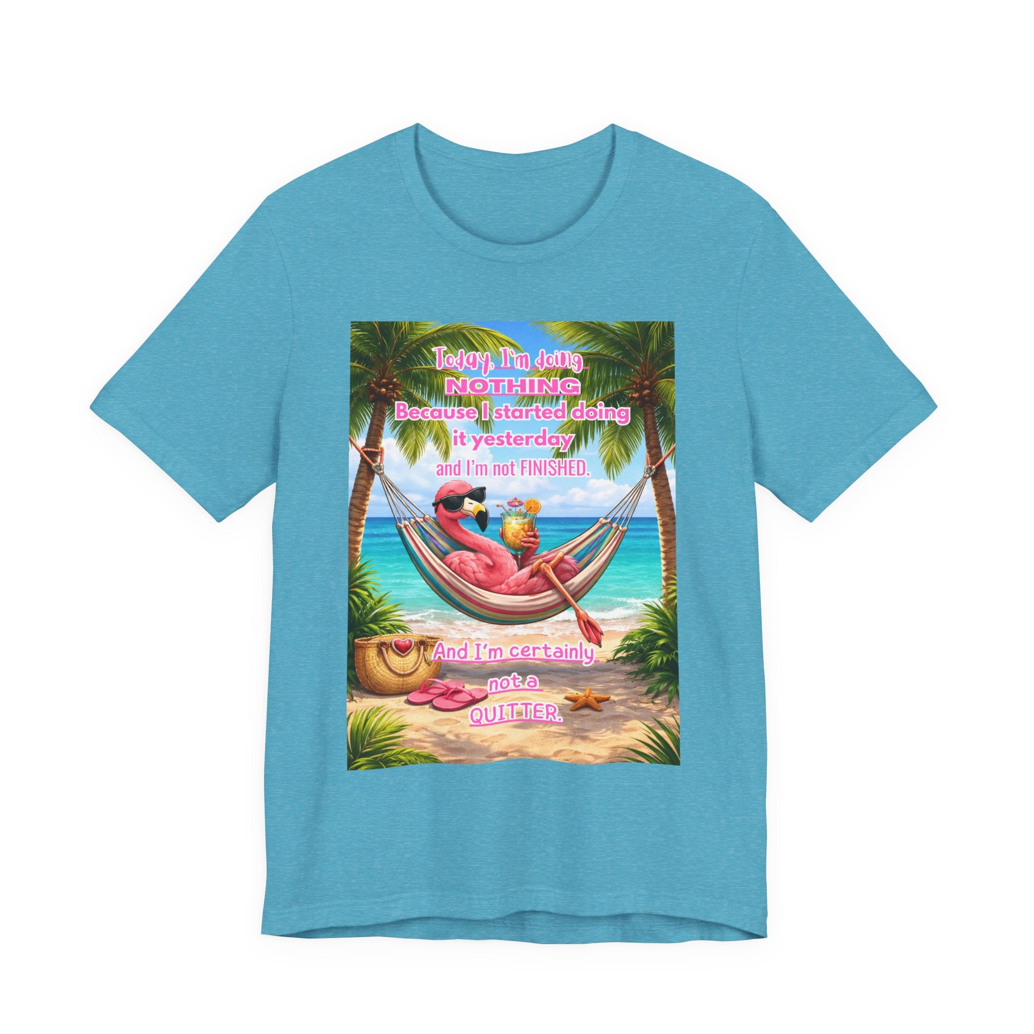 Relaxing Flamingo Hammock T-Shirt – Funny Lazy Day Unisex Tee