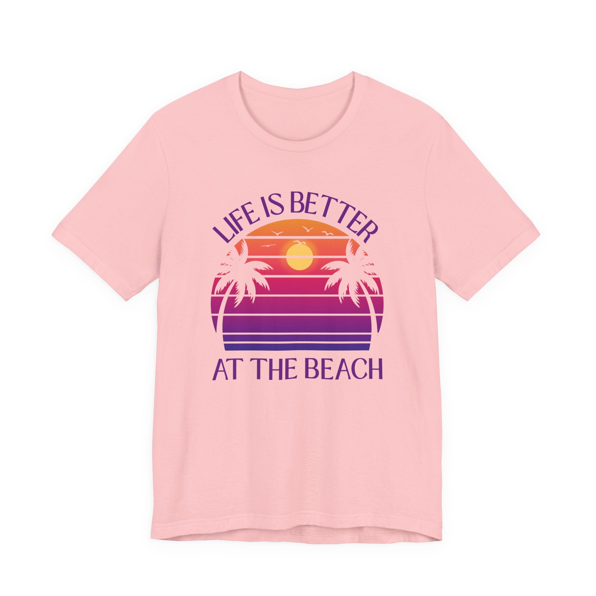Life Is Better At The Beach Shirt - Retro Sunset Palm Tree Tee