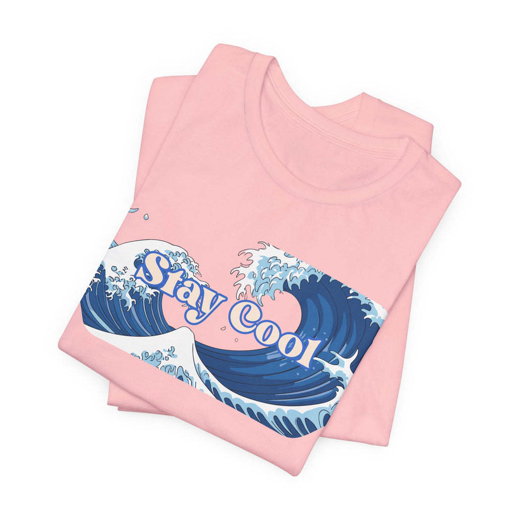 Stay Cool Wave T-Shirt — Vintage Japandi Ocean Graphic Tee Unisex