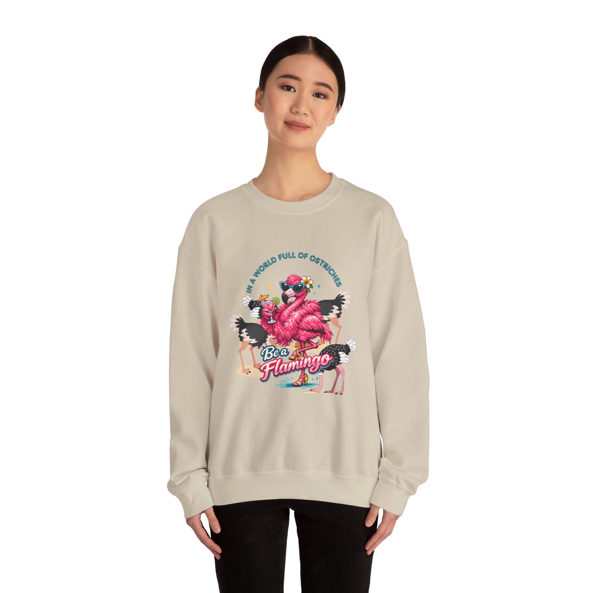 Be a Flamingo Crewneck Sweatshirt – Tropical Graphic Pullover