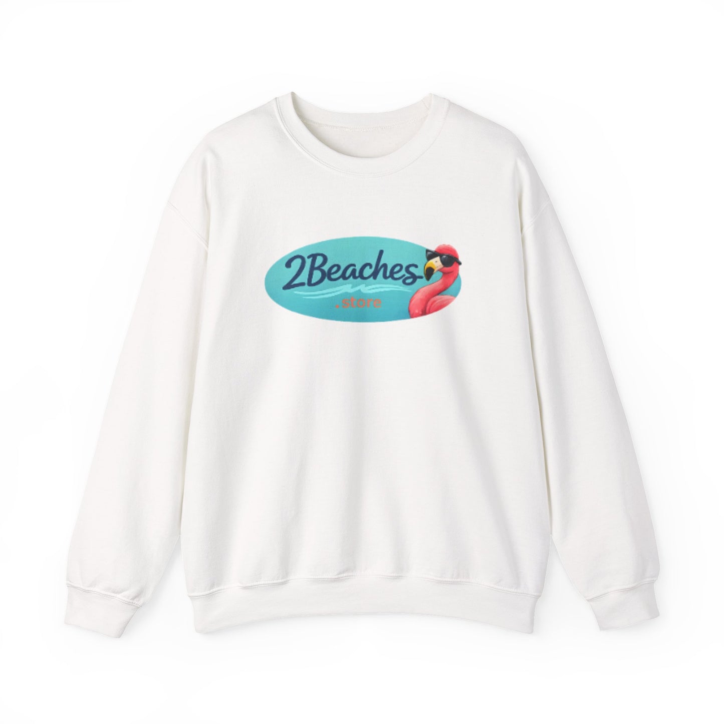 2Beaches Crewneck Sweatshirt — Casual Beach Logo Pullover Beach / Lake