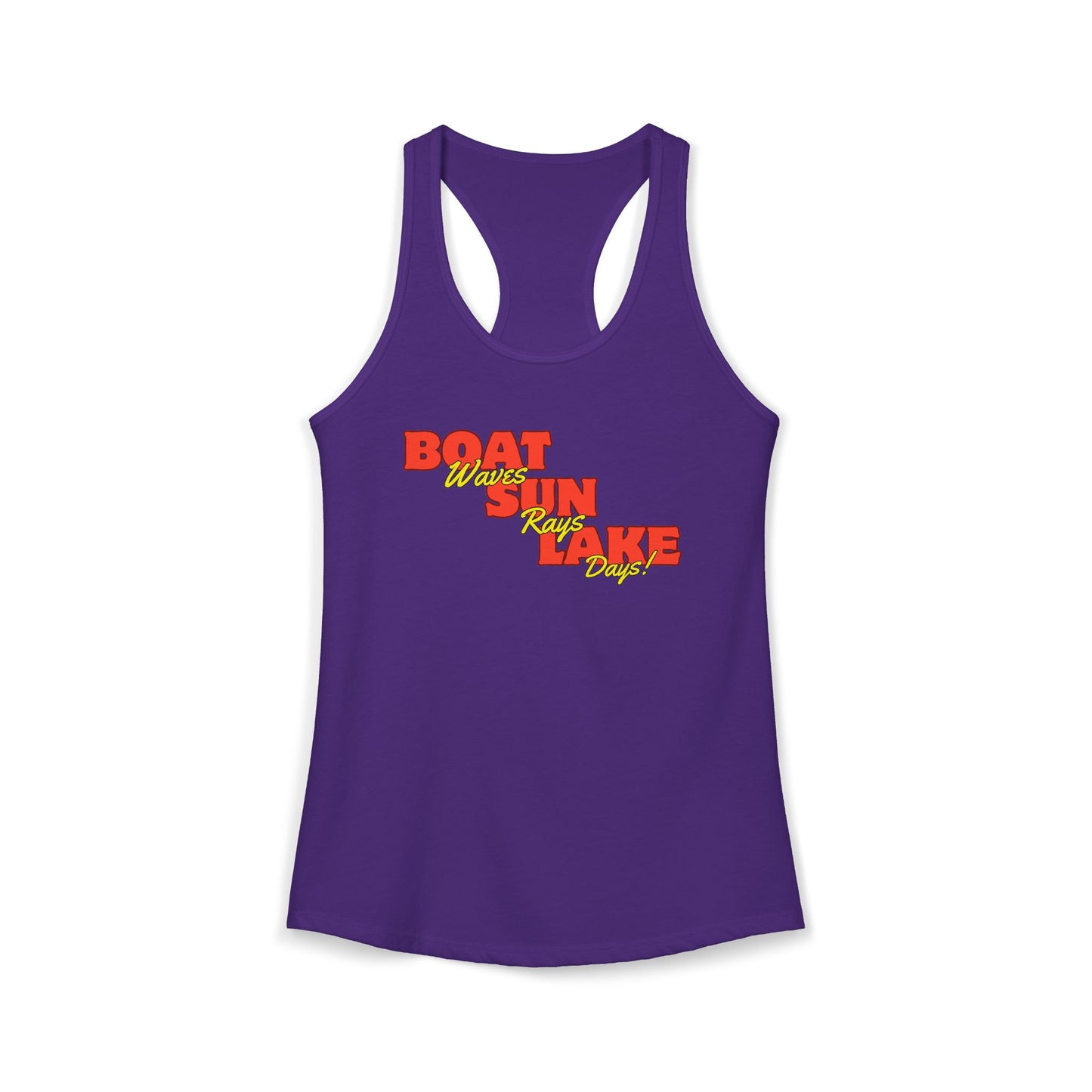 Women's Ideal Racerback Tank Boat Sun Lake Vibes