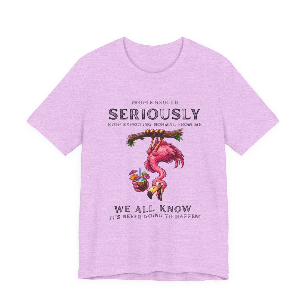 Funny Flamingo Unisex Tee - Stop Expecting Normal From Me Graphic Shirt