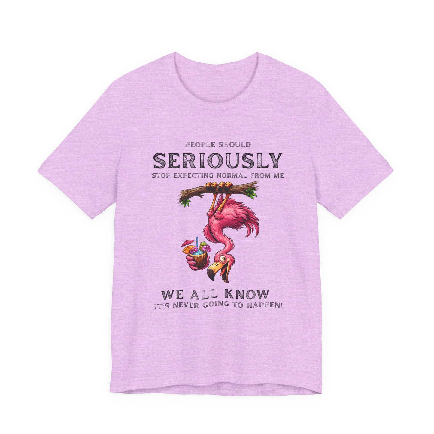 Funny Flamingo Unisex T-Shirt - Stop Expecting Normal From Me Graphic Shirt