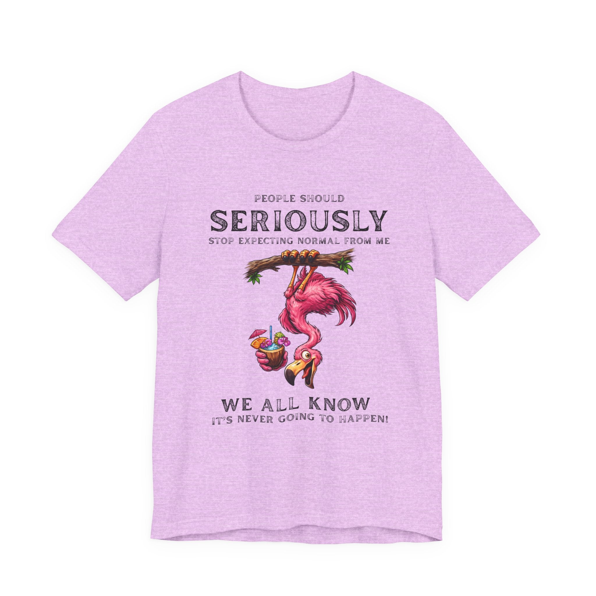 Funny Flamingo Unisex Tee - Stop Expecting Normal From Me Graphic Shirt