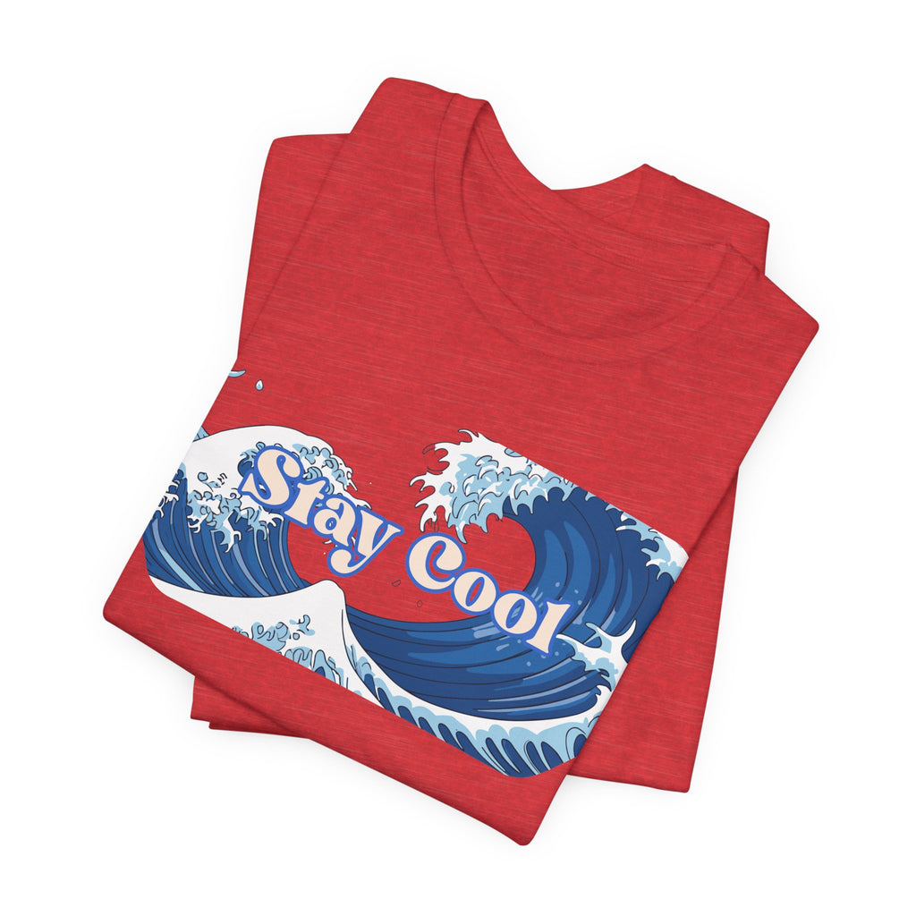 Stay Cool Wave T-Shirt — Vintage Japandi Ocean Graphic Tee Unisex