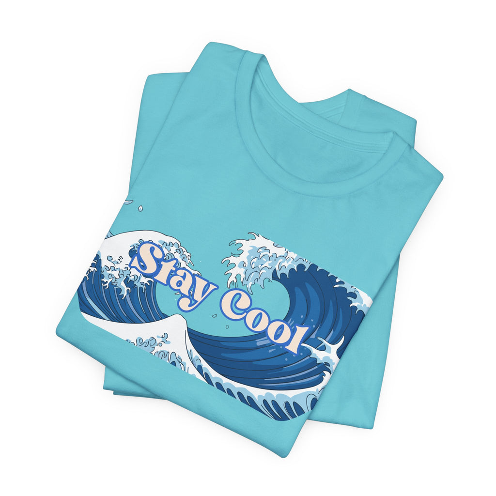 Stay Cool Wave T-Shirt — Vintage Japandi Ocean Graphic Tee Unisex