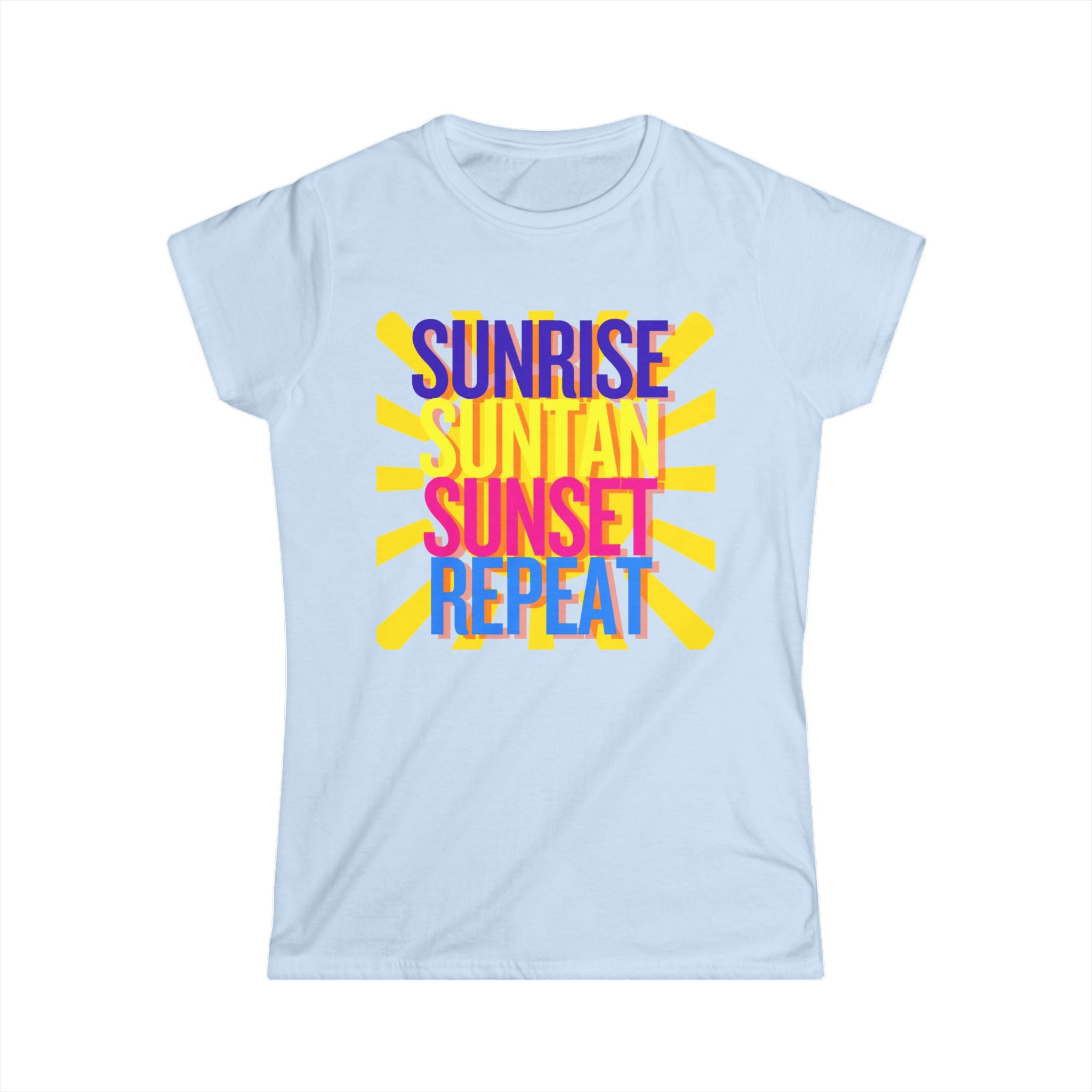 Sunrise Sunbake Sunset Repeat Women's Tee - Beach Vibes Shirt