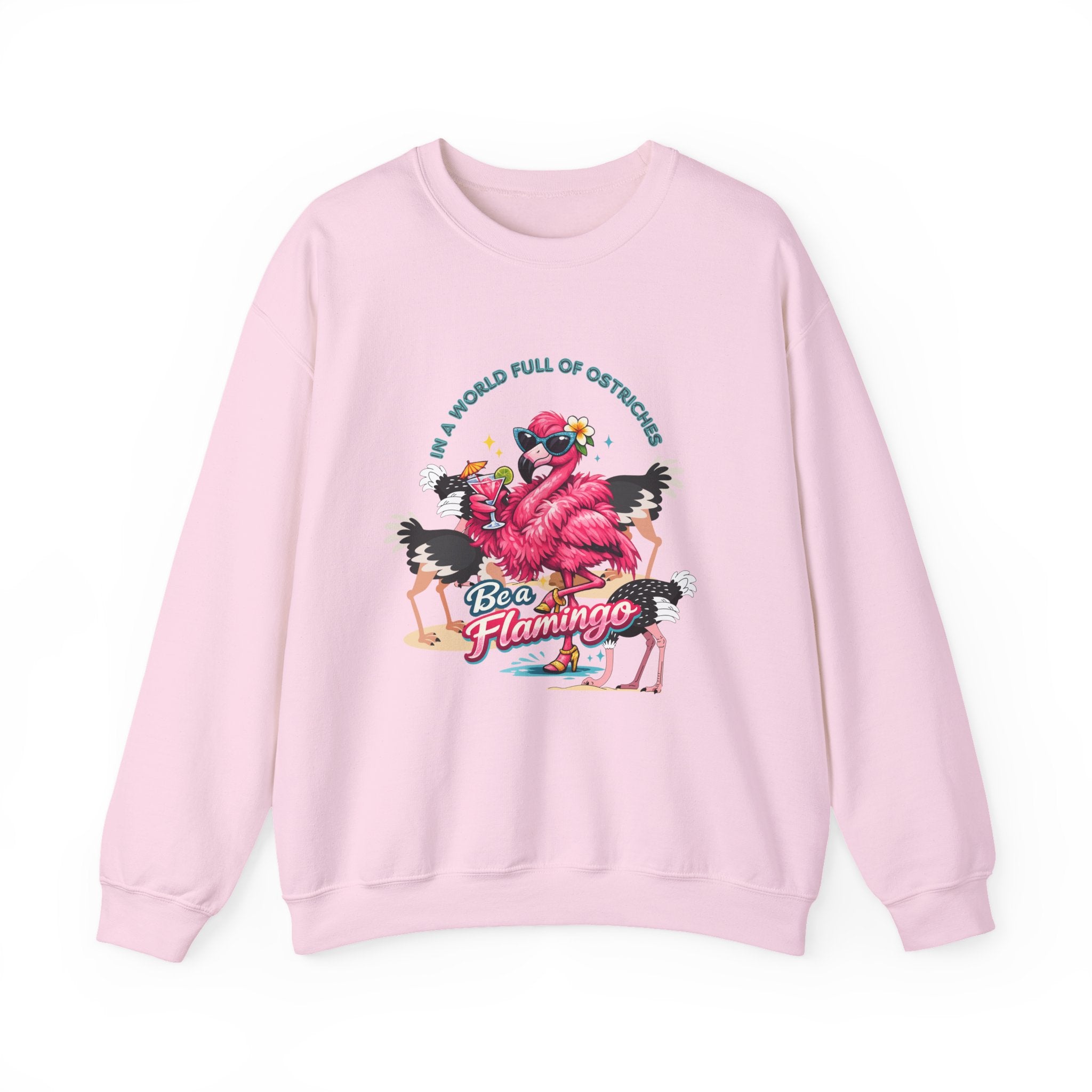Be a Flamingo Crewneck Sweatshirt – Tropical Graphic Pullover