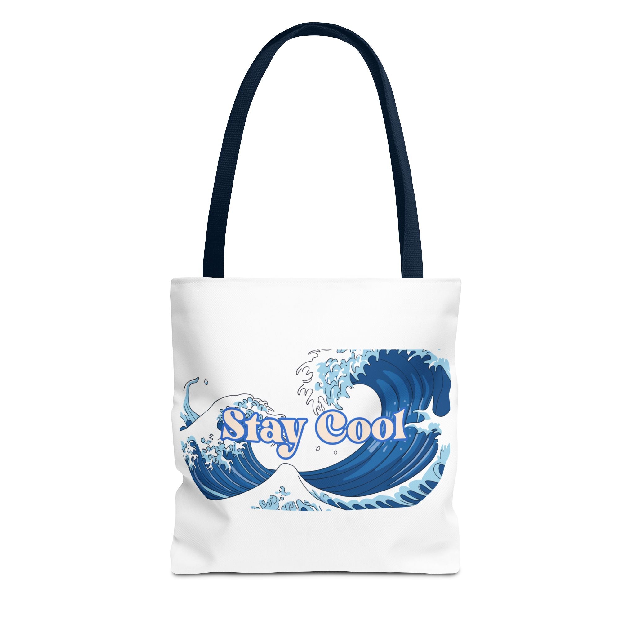 Stay Cool Wave Tote Bag – Ocean Wave Graphic Beach Shopper
