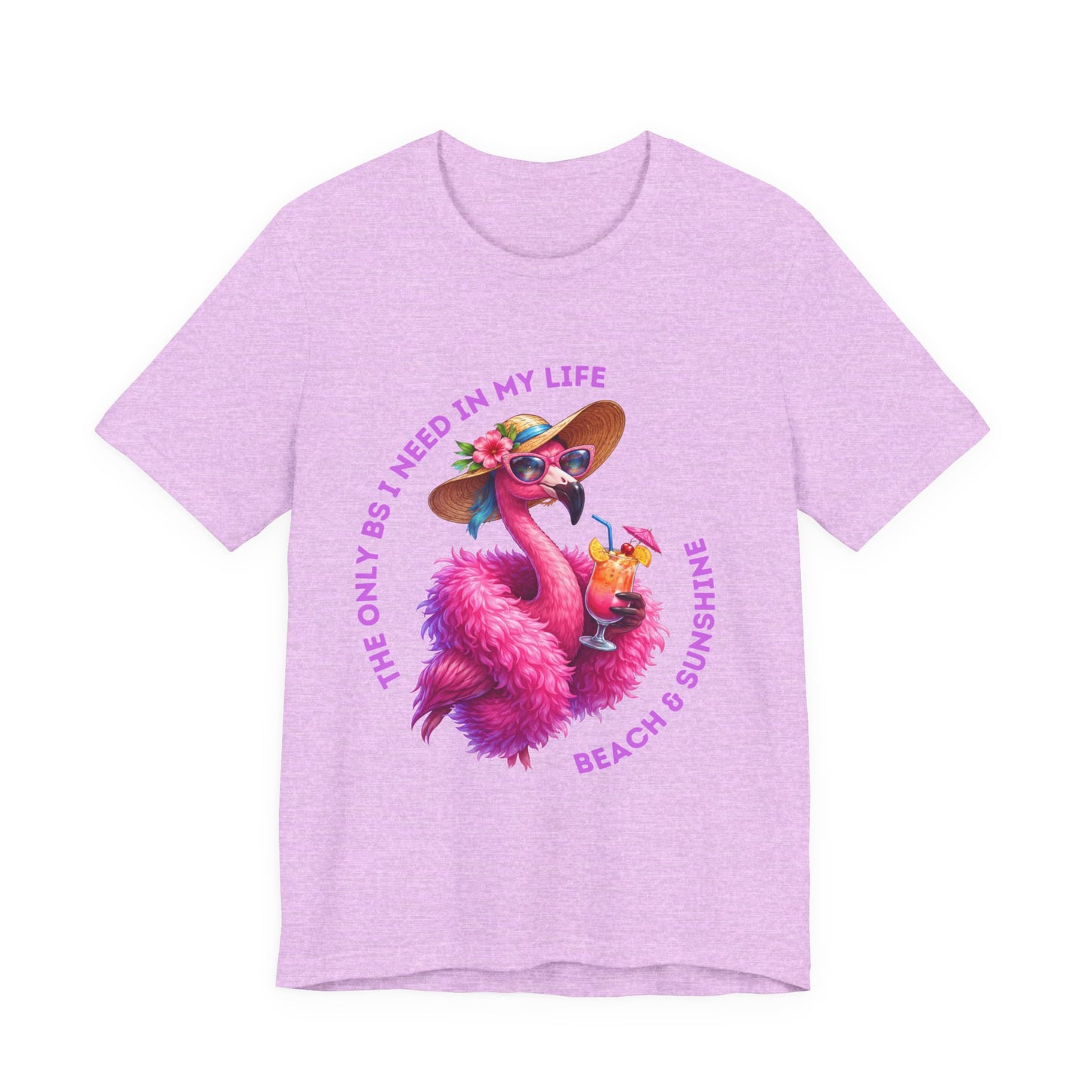 Flamingo Beach & Sunshine Unisex T-Shirt | The Only B's I Need Are Beach & Sunshine