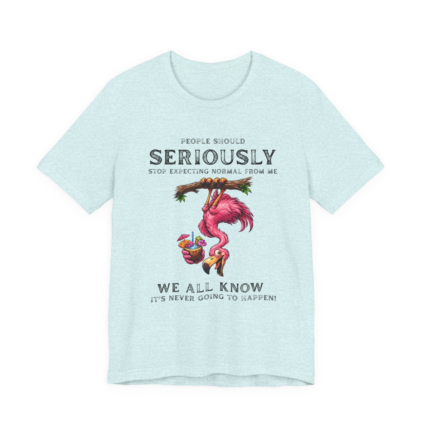 Funny Flamingo Unisex T-Shirt - Stop Expecting Normal From Me Graphic Shirt