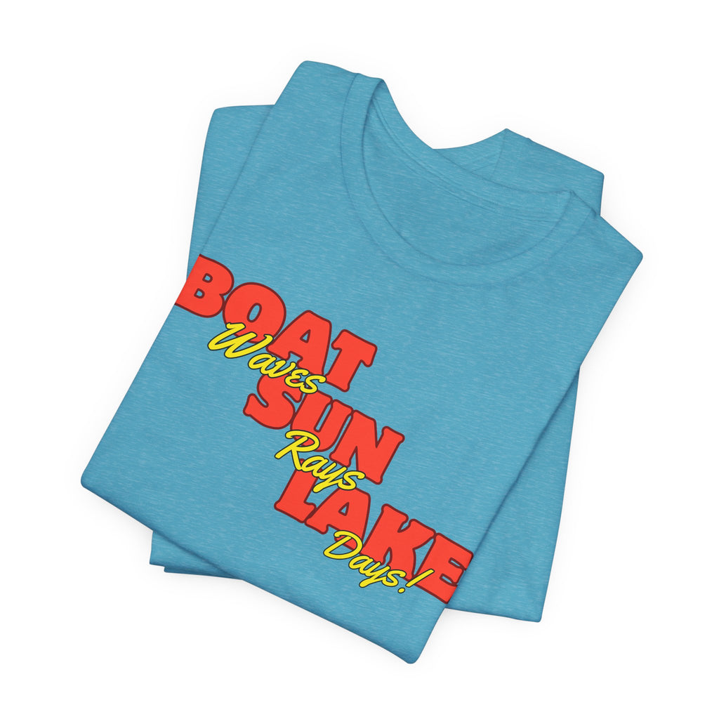 Boat Sun Lake Unisex Tee - Vintage Retro Summer Lakeside Shirt