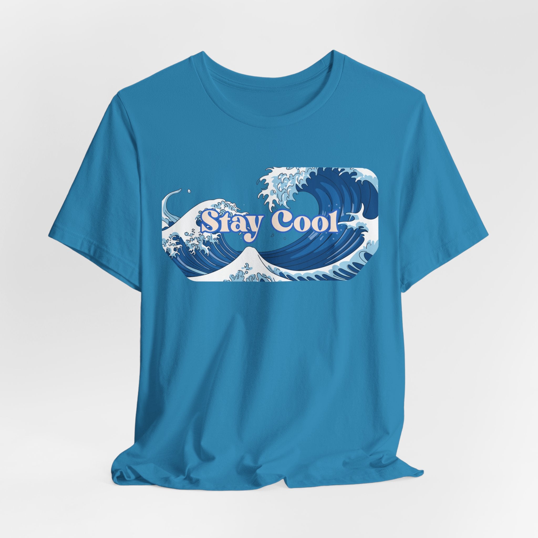 Stay Cool Wave T-Shirt — Vintage Japandi Ocean Graphic Tee Unisex