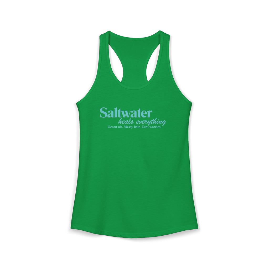Saltwater Heals Everything Women's Racerback Tank - Beachy Coastal Graphic