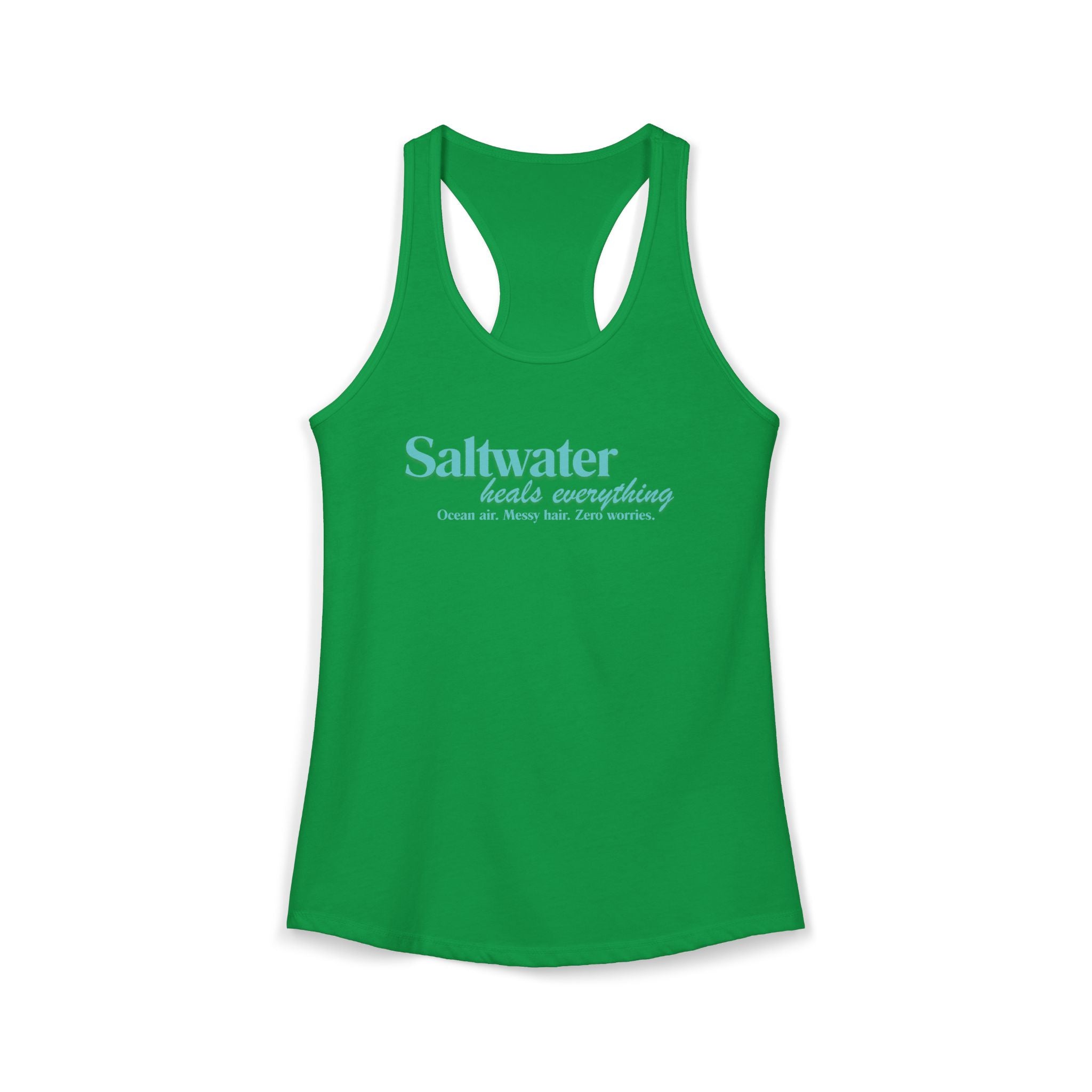 Saltwater Heals Everything Women's Racerback Tank - Beachy Coastal Graphic