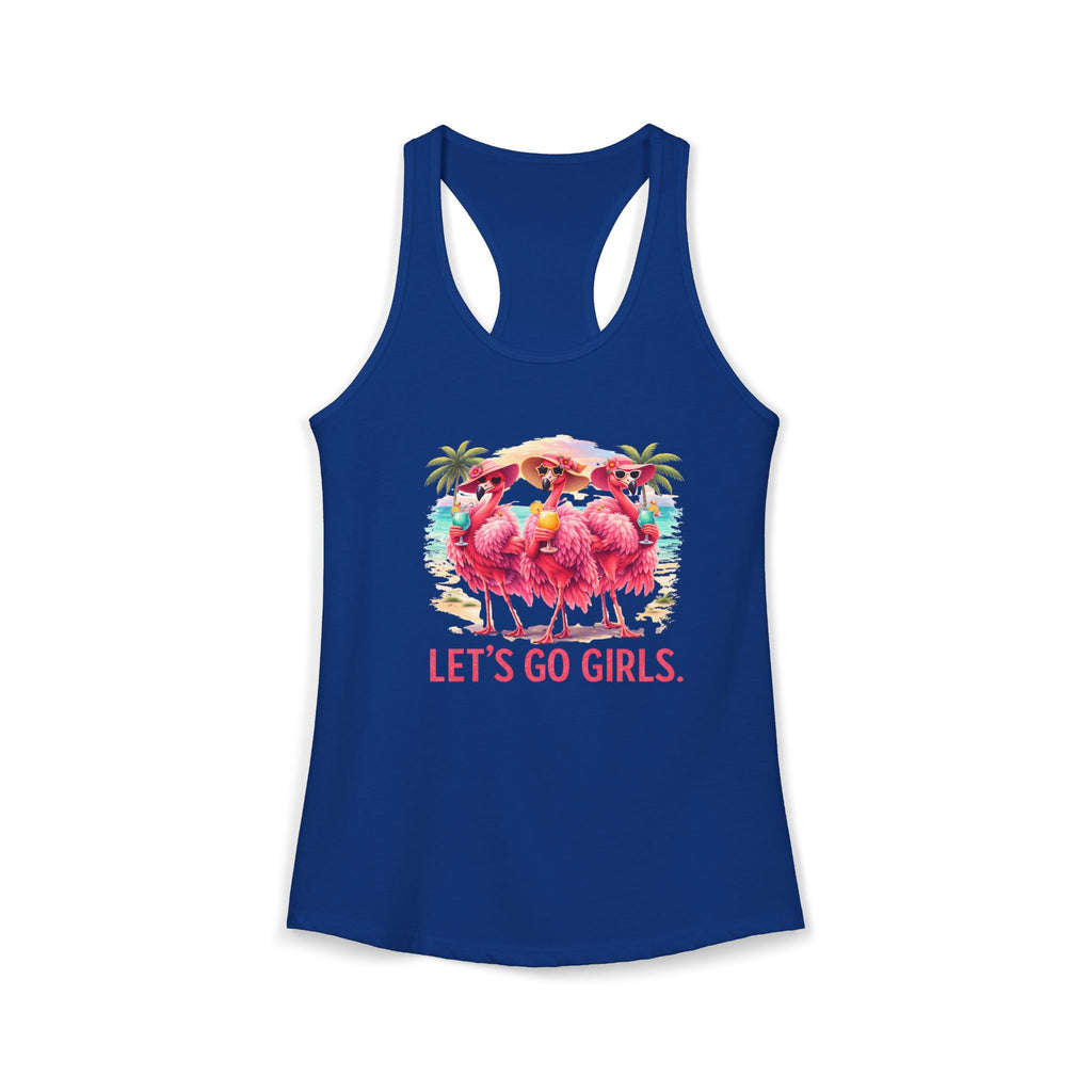 Let's Go Girls Flamingo Women's Racerback Tank - Tropical Beach Tank Top